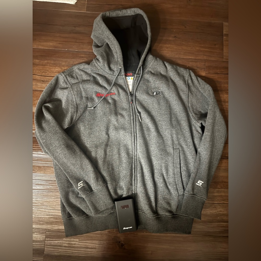 Gray Snap On Men's Heated Hoodie/Jacket w/battery pack included price is firm